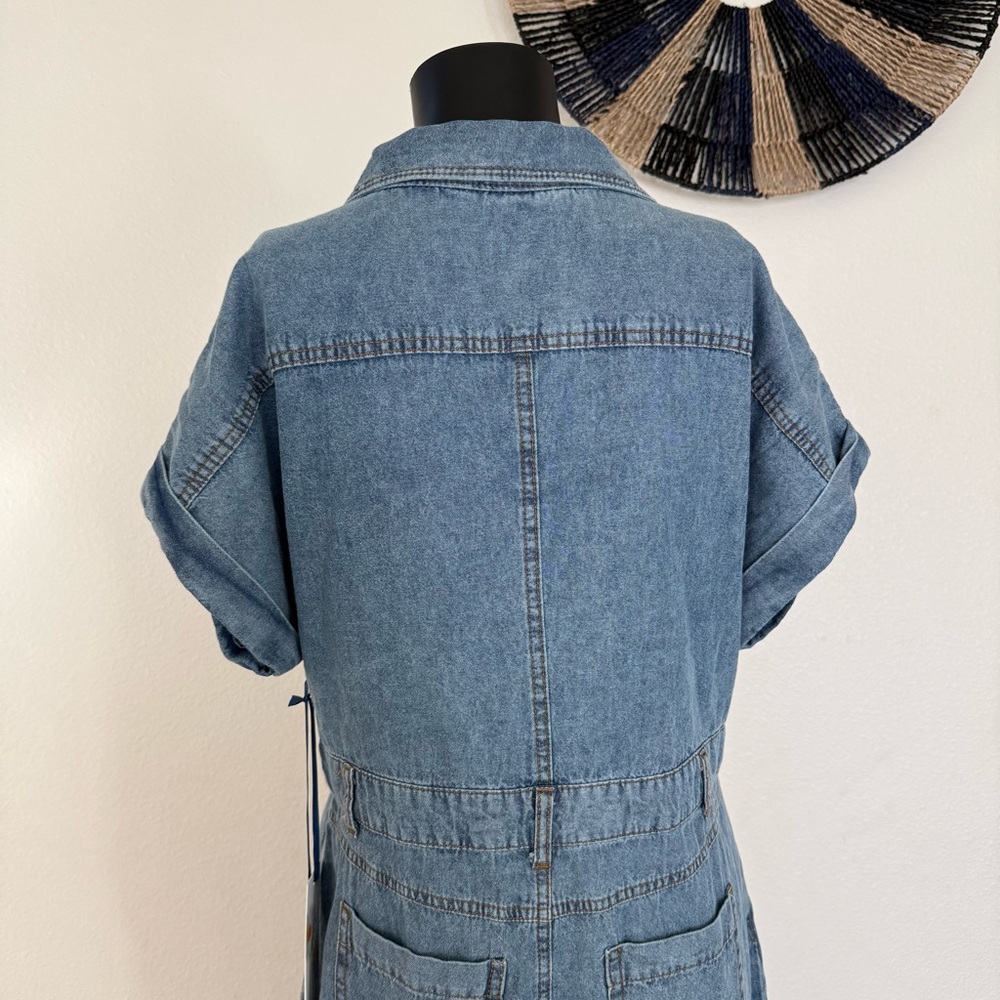 Stylish Blue Women's Jean Overalls - Picture 10 of 14